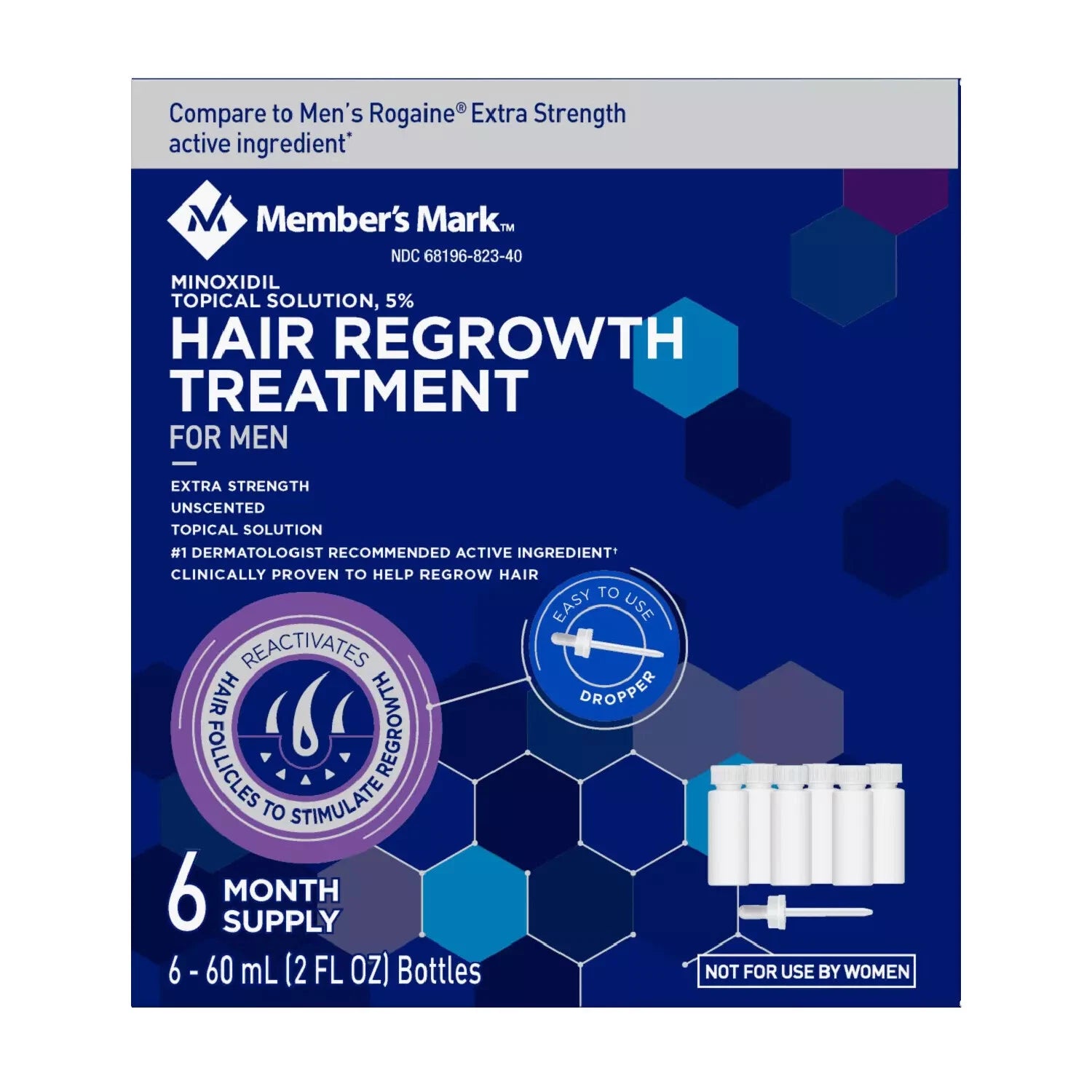 MEMBERS MARK 5% Minoxidil Hair Regrowth for Men – 6 Month