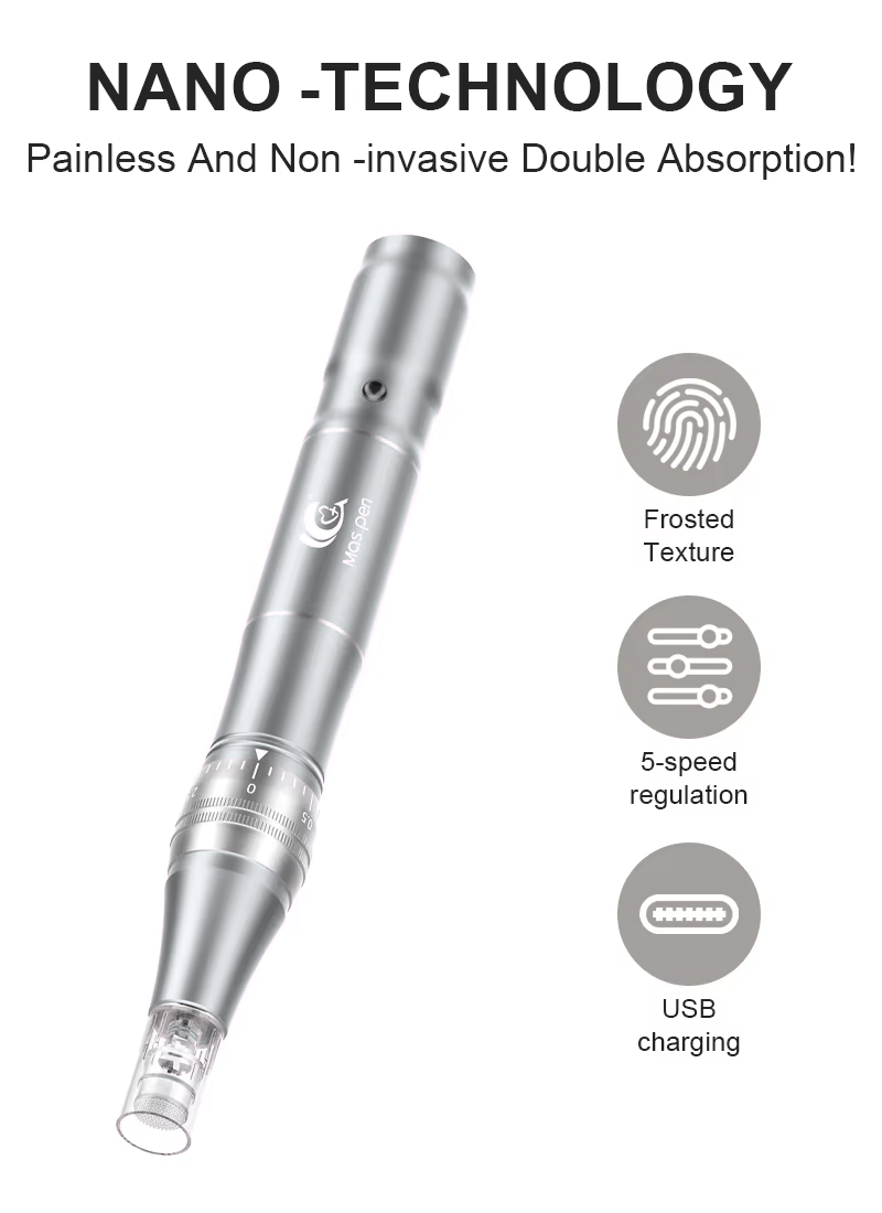 Wireless Microneedling Pen – 5-Speed Rechargeable Derma Pen with 2 × 36-Pin Cartridges