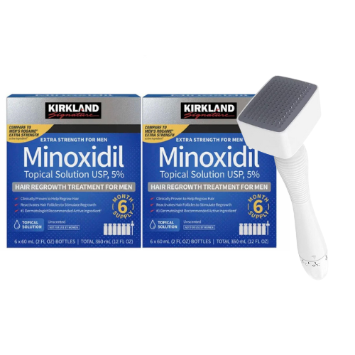 Kirkland Minoxidil 12Month + 140 Pin Adjustable Derma Stamp
