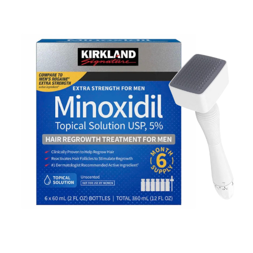 Kirkland Minoxidil 6Month + 140 Pin Adjustable Derma Stamp