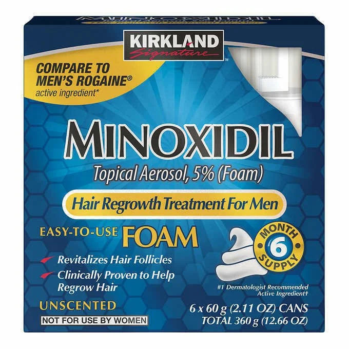 Kirkland 5% Minoxidil Foam – Men’s Hair Regrowth, 6 Month
