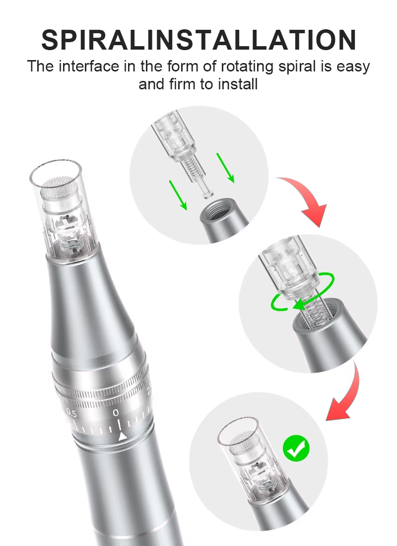 Wireless Microneedling Pen – 5-Speed Rechargeable Derma Pen with 2 × 36-Pin Cartridges